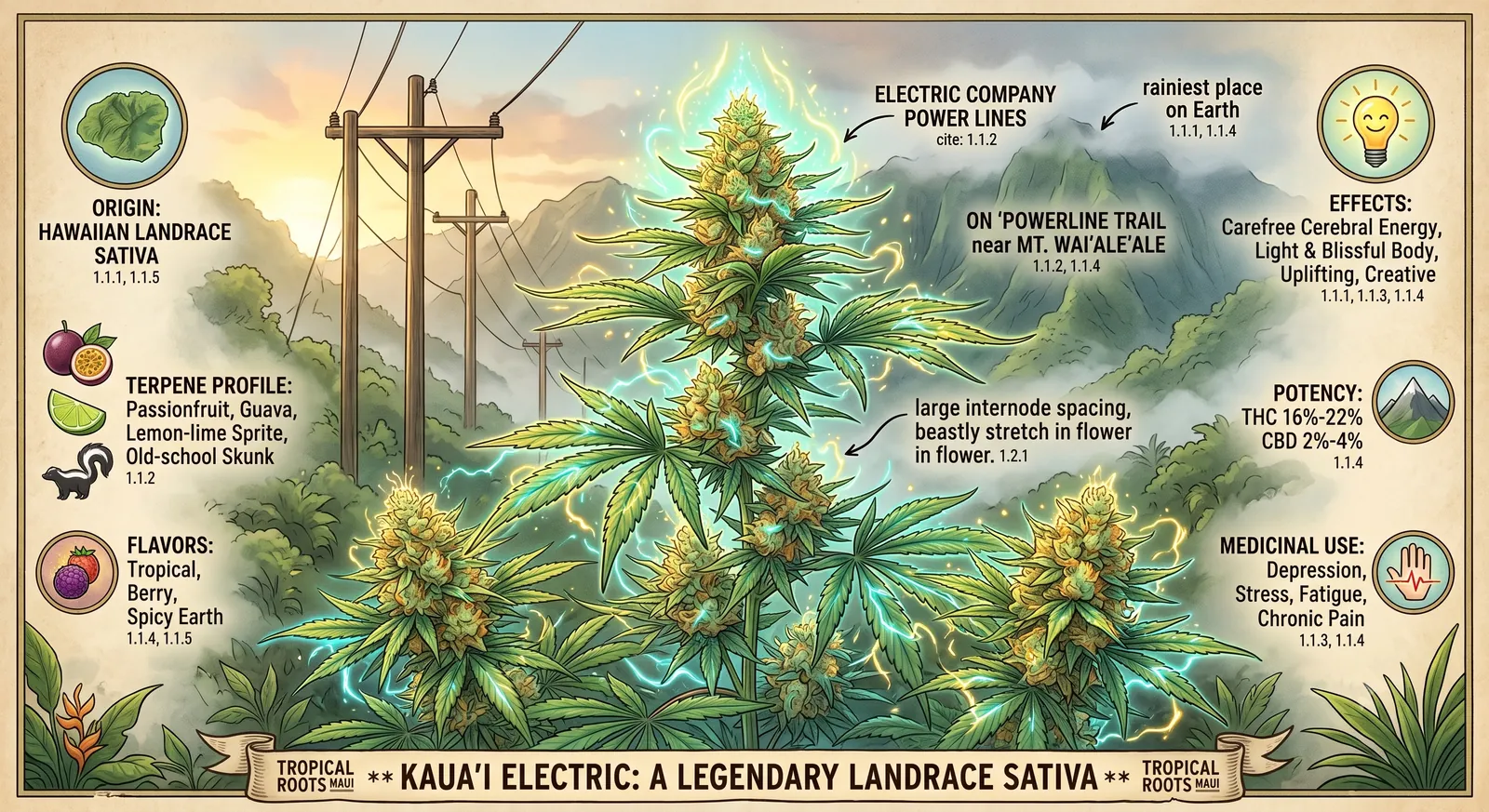 Kauaʻi Electric, the rare Mt. Waiʻaleʻale sativa landrace