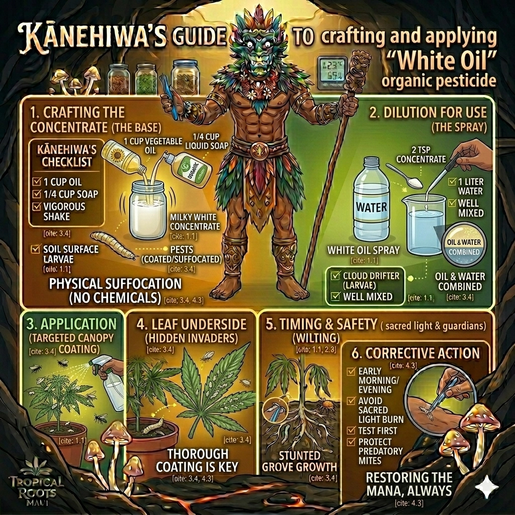 Kānehiwa's White Oil Preparation Guide — Visual Reference